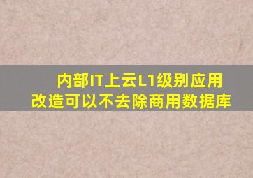 内部IT上云L1级别应用改造可以不去除商用数据库