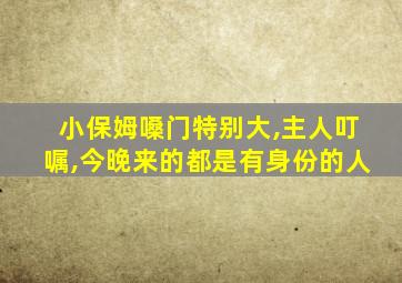 小保姆嗓门特别大,主人叮嘱,今晚来的都是有身份的人