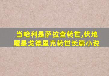 当哈利是萨拉查转世,伏地魔是戈德里克转世长篇小说